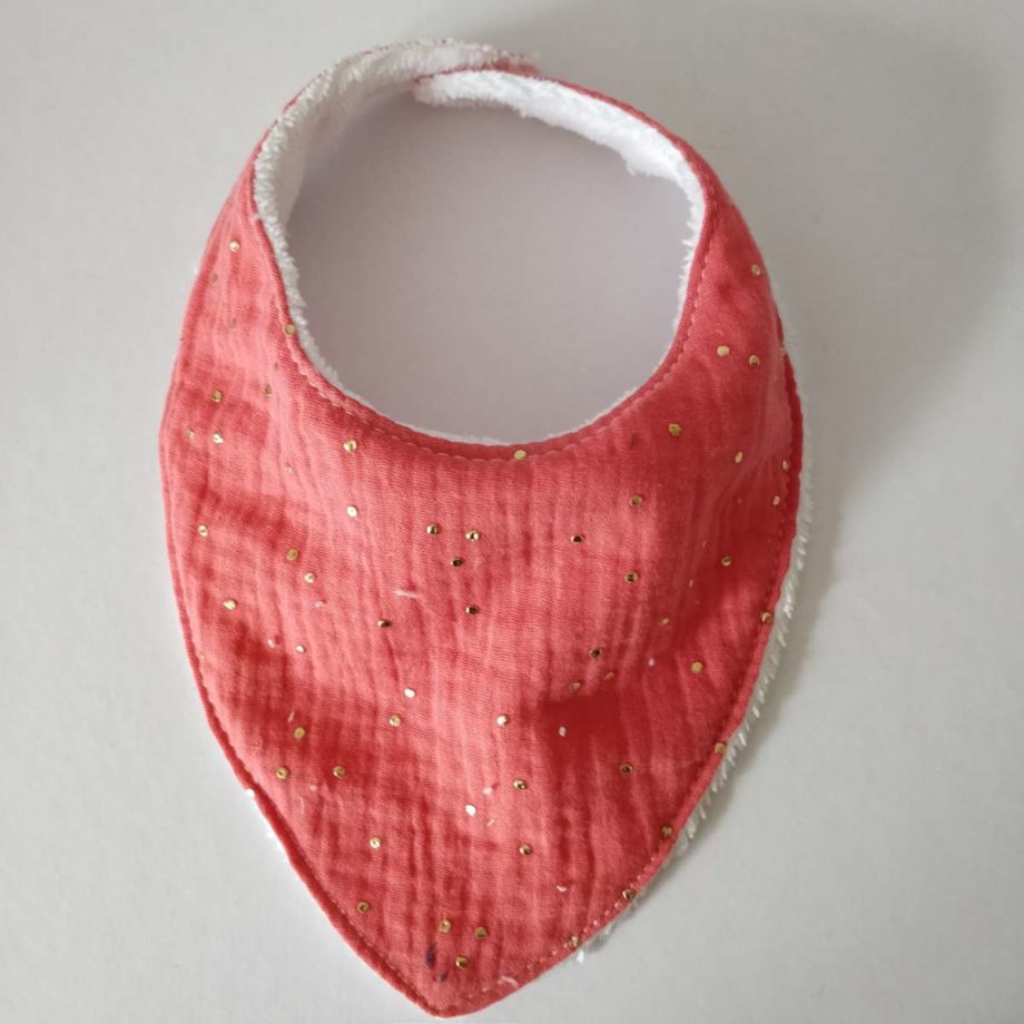 Bavoir bandana - double gaze rose