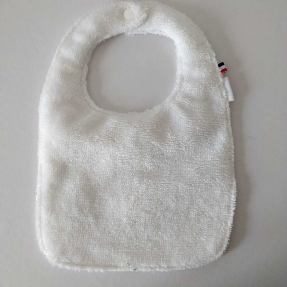Bavoir avec collerette - double gaze blanc