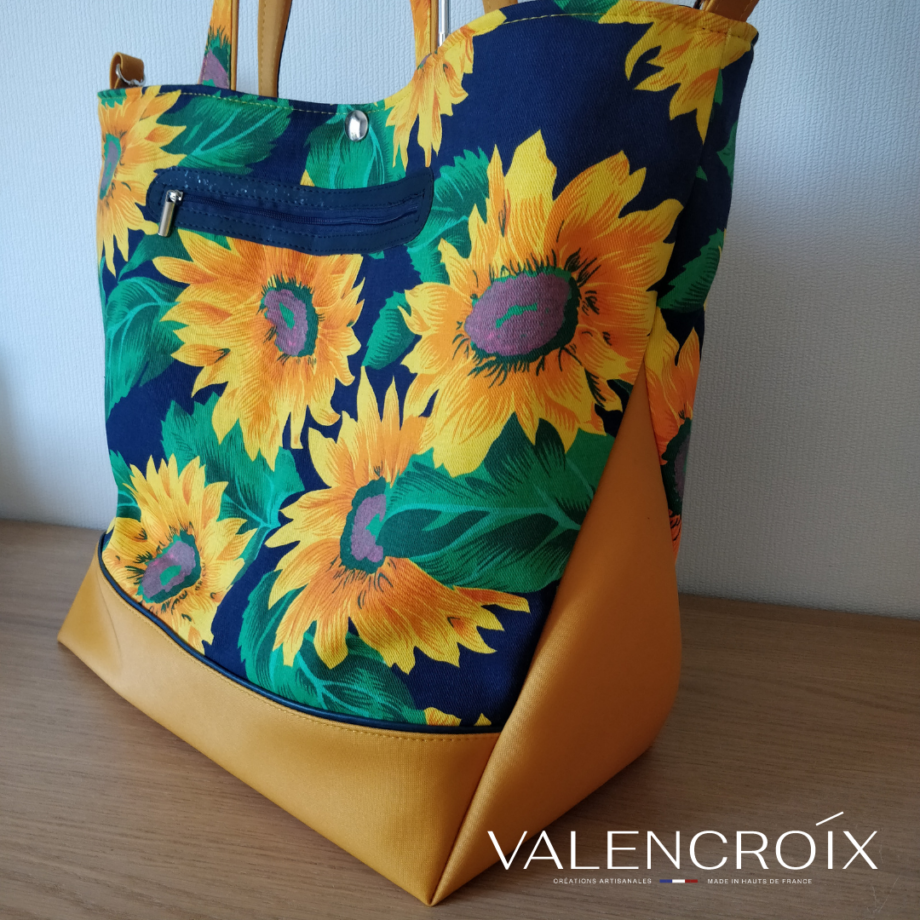 Grand sac California - Fleurs tournesol