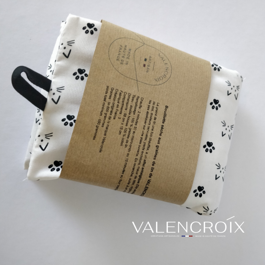 Bouillotte sèche en coton - chats - Valencroix