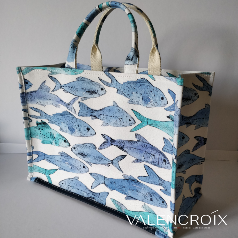 Cabas motif poissons - Valencroix