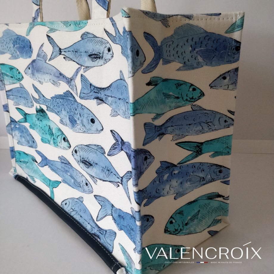 Cabas motif poissons - Valencroix