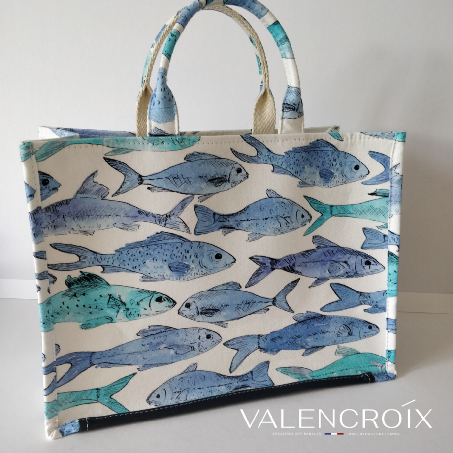Cabas motif poissons - Valencroix