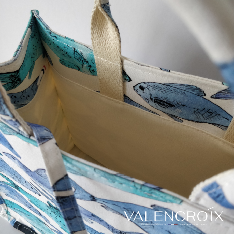 Cabas motif poissons - Valencroix
