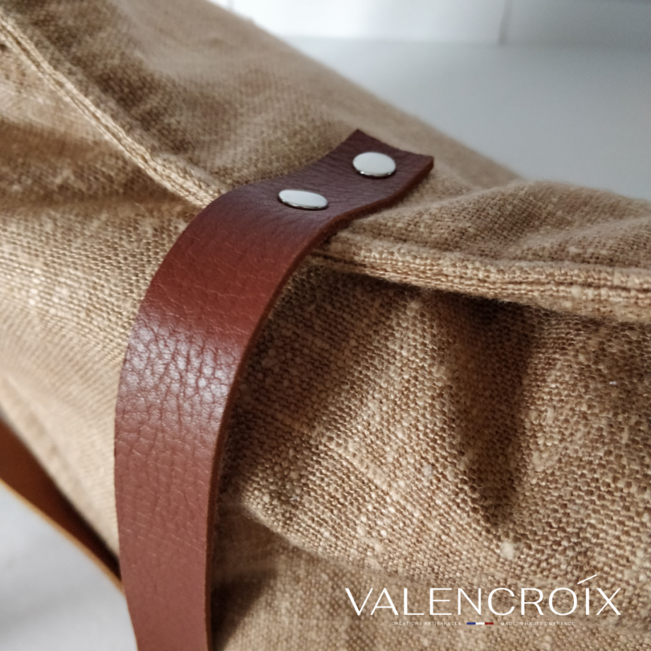 Sac cabas lin et cuir