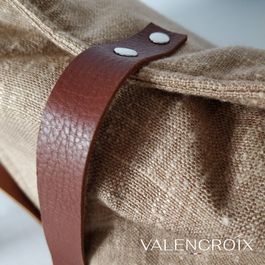 Sac cabas lin et cuir
