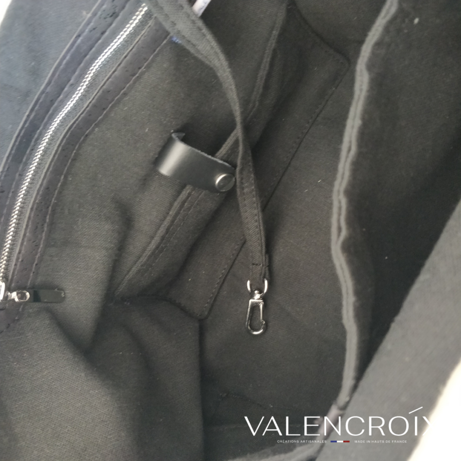 Sac cabas chanvre et cuir - coloris écru