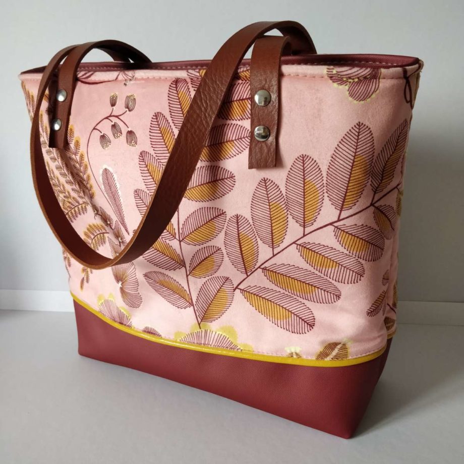 Sac cabas - velours Thévenon rose