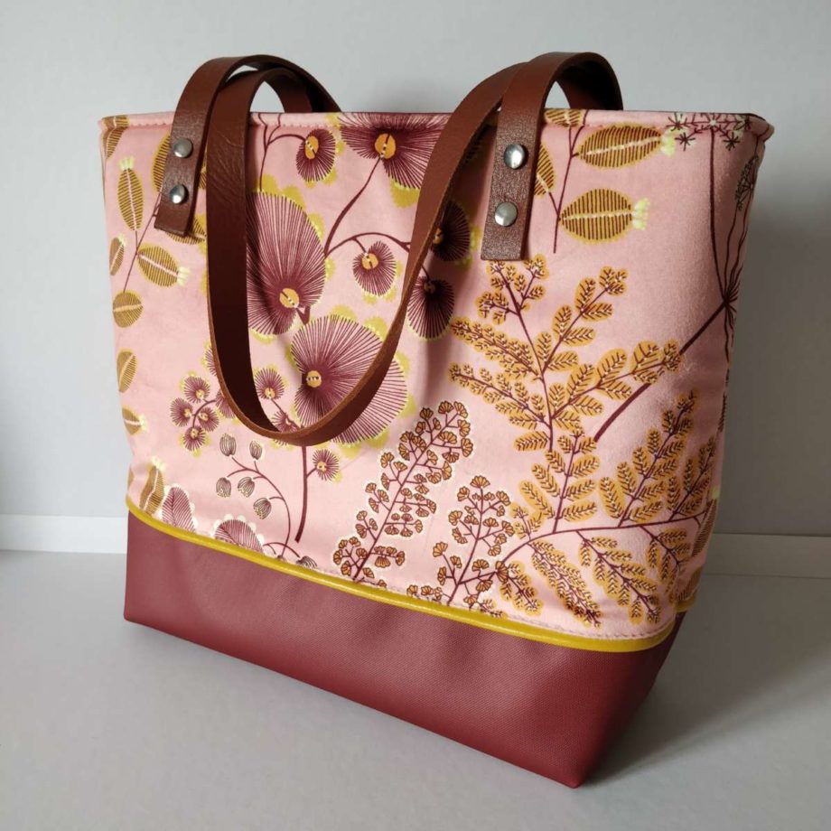 Sac cabas - velours Thévenon rose