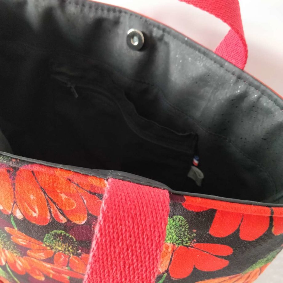 Sac cabas - velours "marguerites"