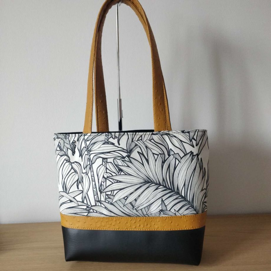 Sac cabas - imprimé feuille palmier