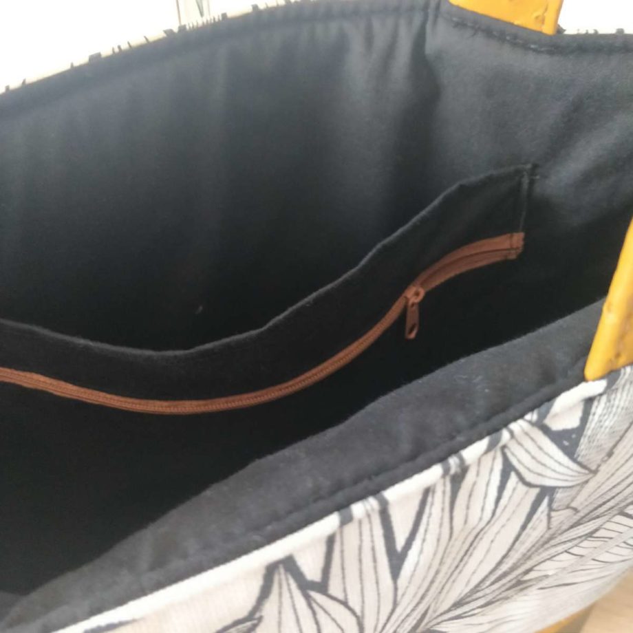 Sac cabas - imprimé feuille palmier