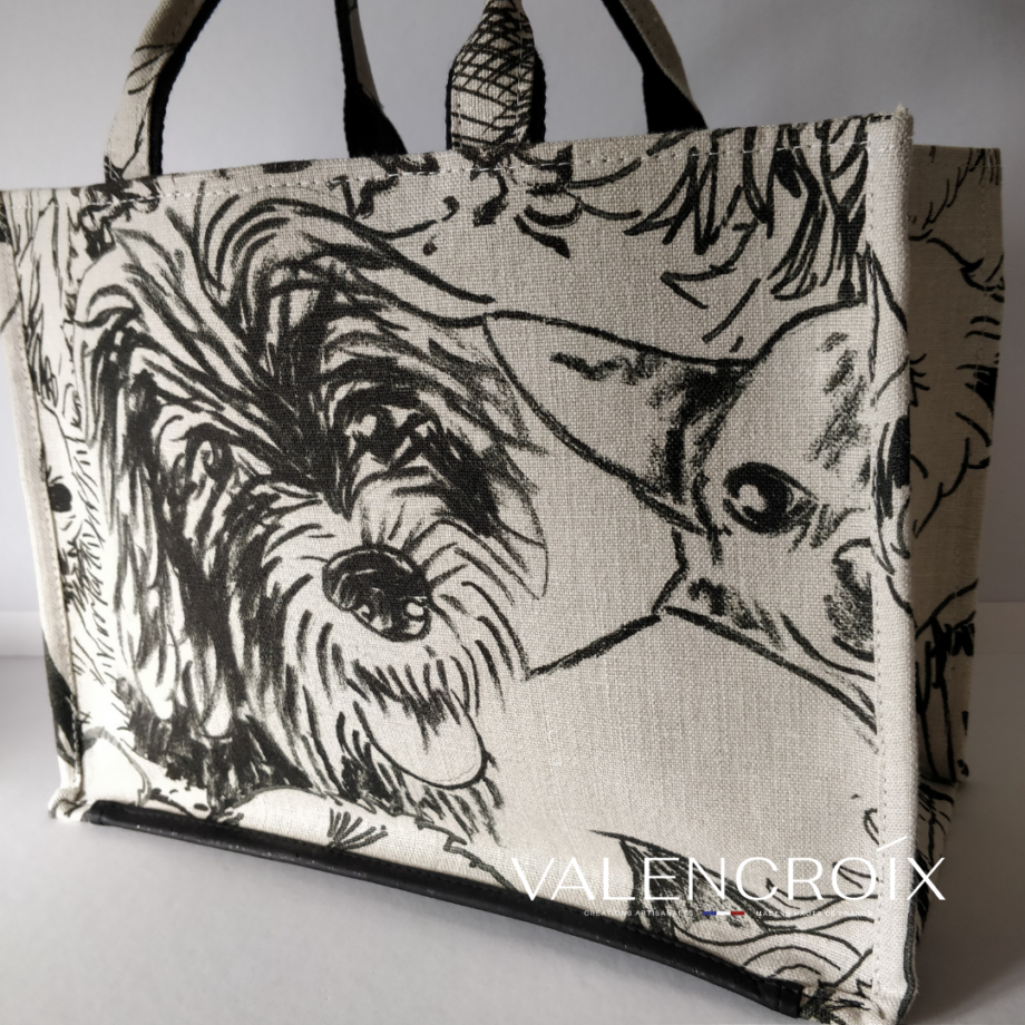 Sac cabas Pierre Frey lin designer dogs - Valencroix