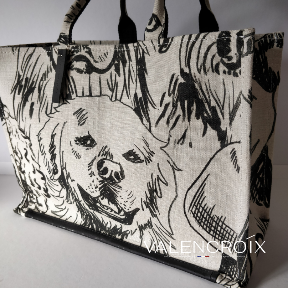 Sac cabas Pierre Frey lin designer dogs - Valencroix