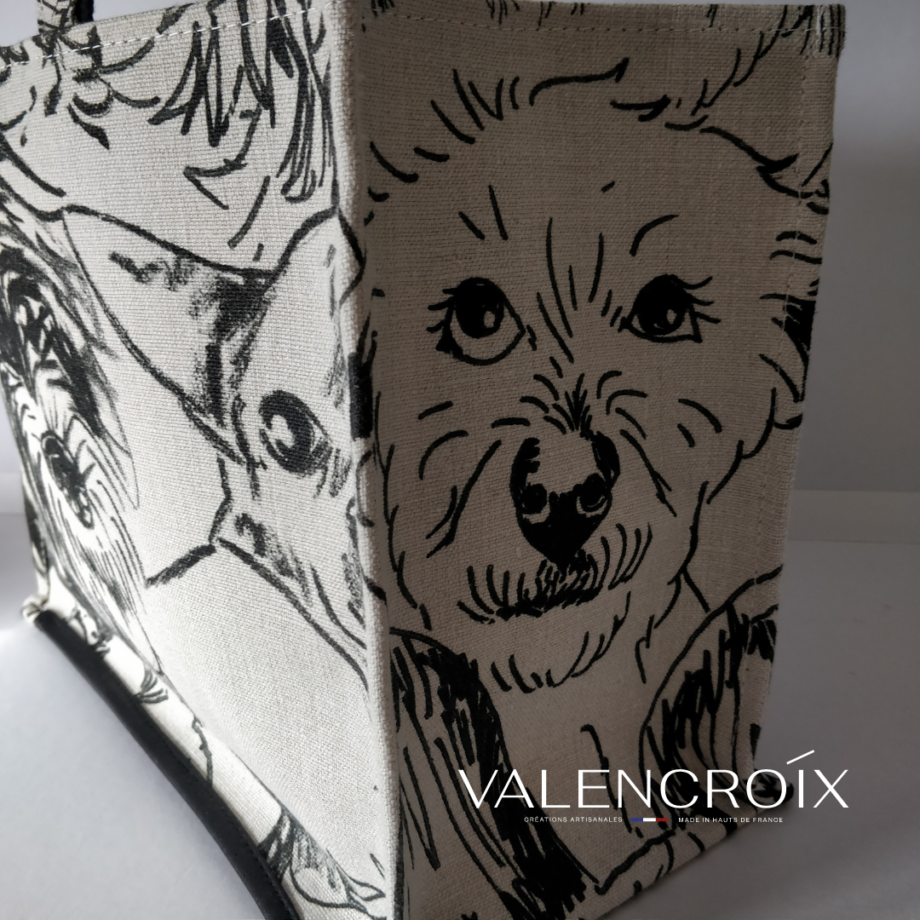 Sac cabas Pierre Frey lin designer dogs - Valencroix