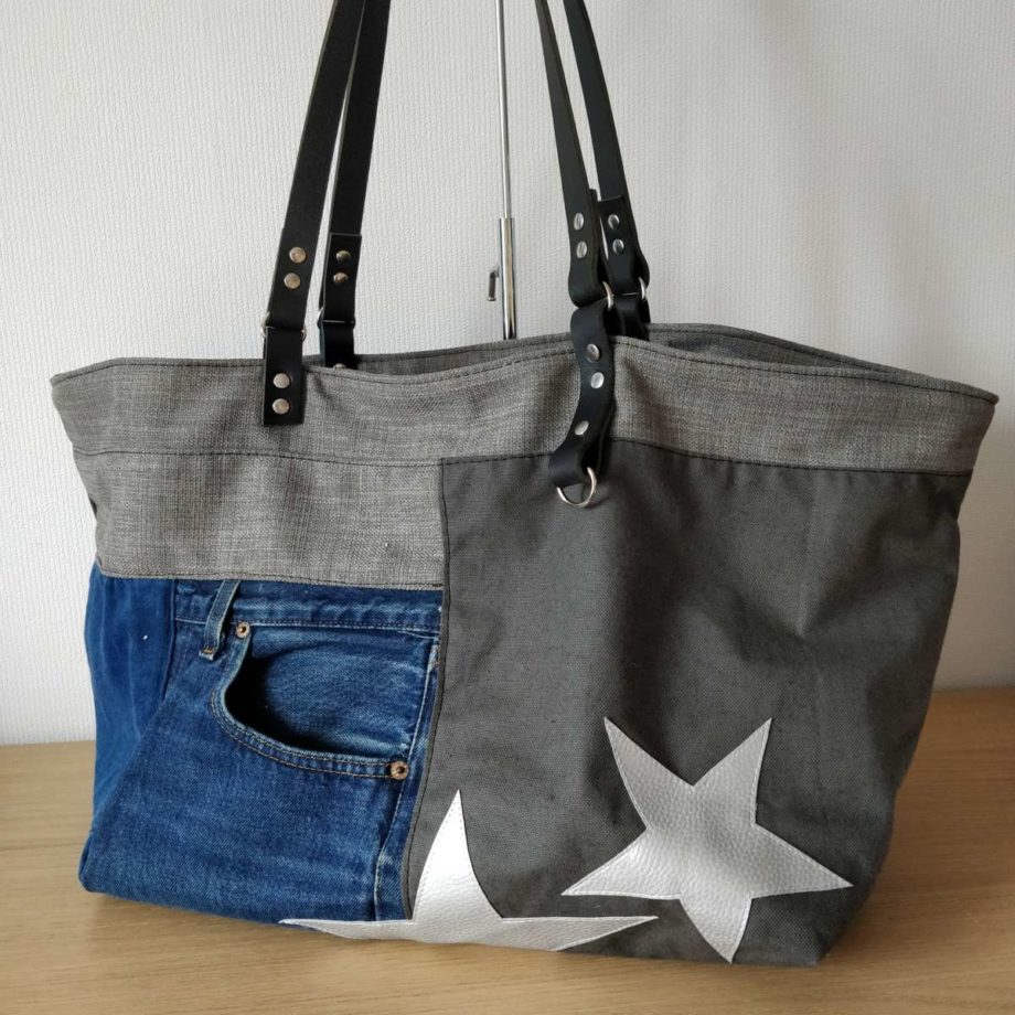 Sac cabas XXL - Jeans bleu boat LA ROCHELLE