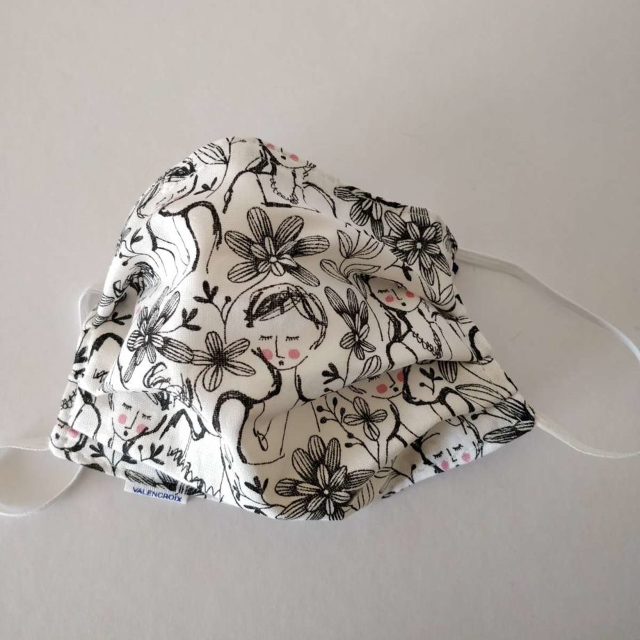 Masque barrière adulte FEMME ou ADO avec pince-nez