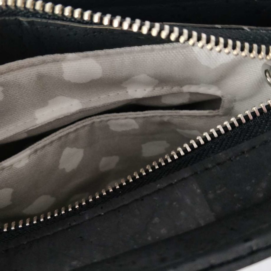 Sac bandoulière en liège - naturel marbré et noir