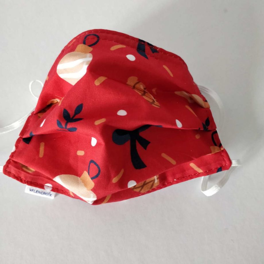 Masque barrière adulte FEMME ou ADO avec pince-nez - Edition Noël