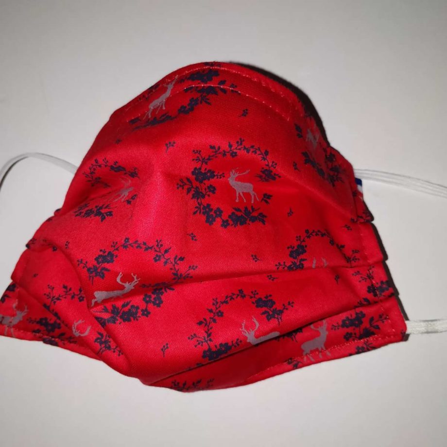 Masque barrière adulte FEMME ou ADO avec pince-nez - Noël rouge
