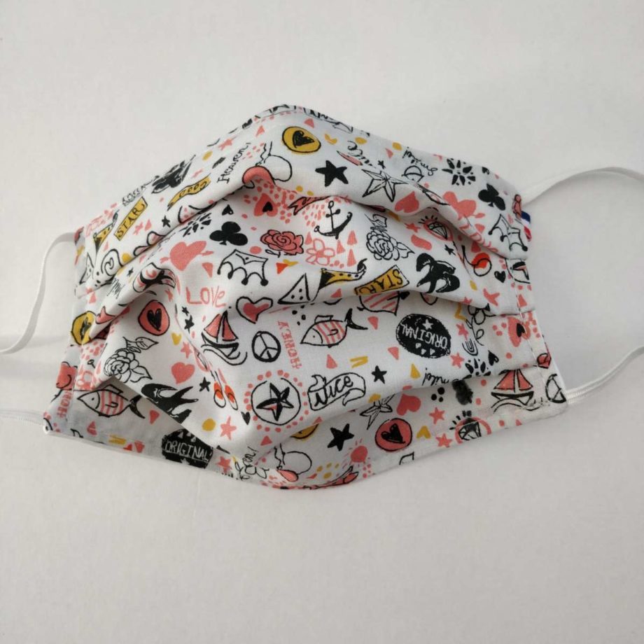 Masque barrière adulte FEMME ou ADO avec pince-nez