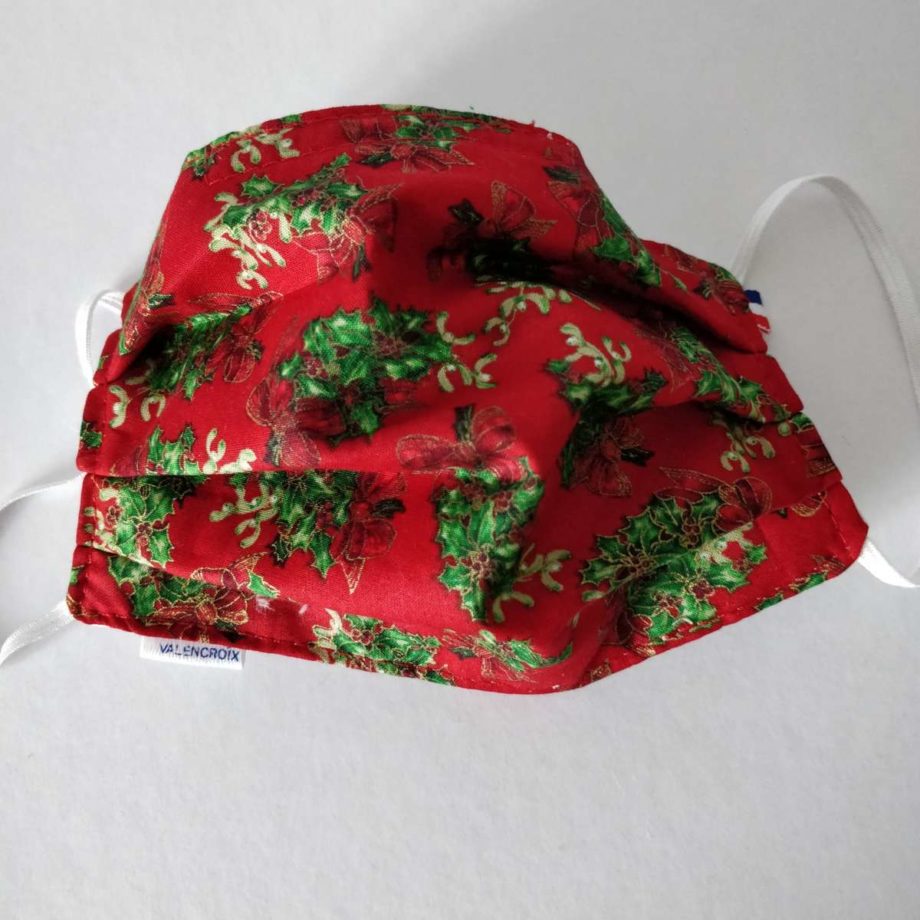 Masque barrière adulte FEMME ou ADO avec pince-nez - Edition Noël