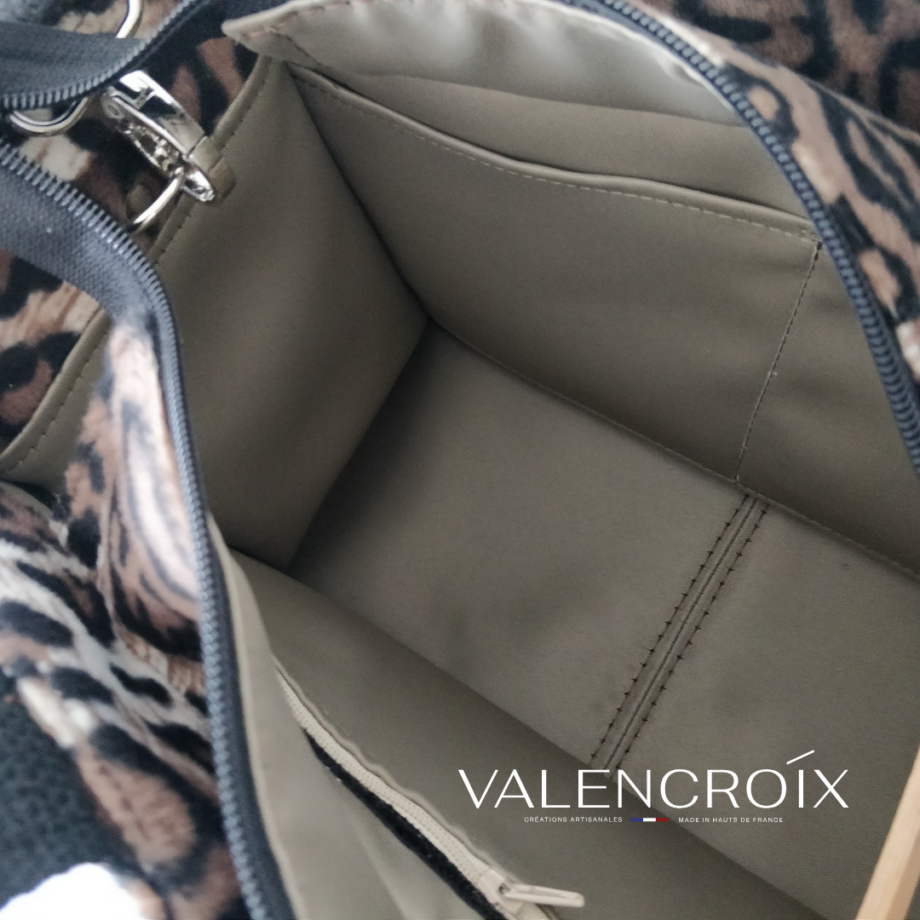 Mini sac cabas fourrure léopard - Valencroix