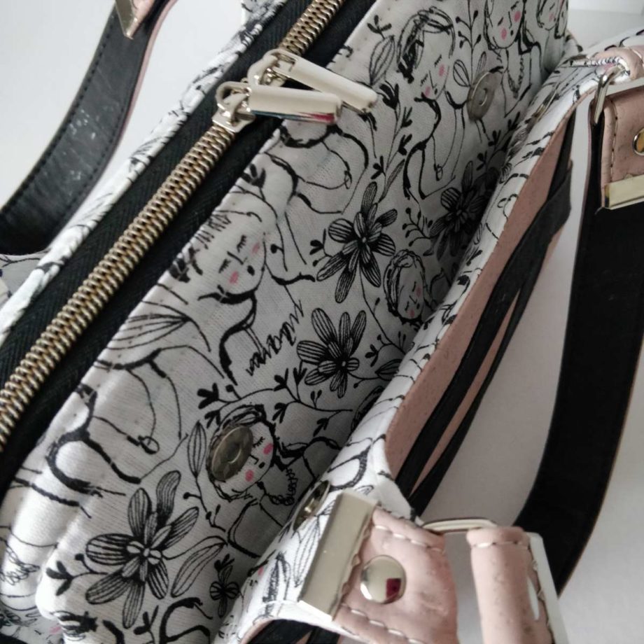 Sac à main Ornithogale en liège de luxe - rose noir