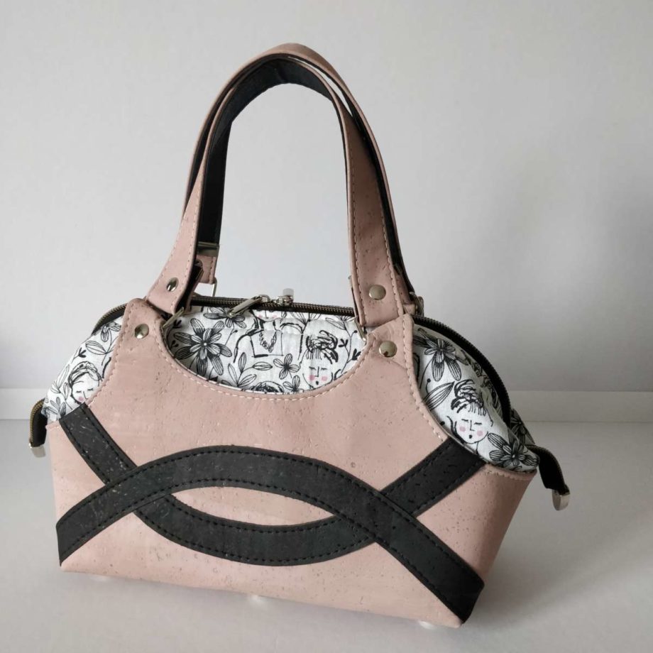 Sac à main Ornithogale en liège de luxe - rose noir