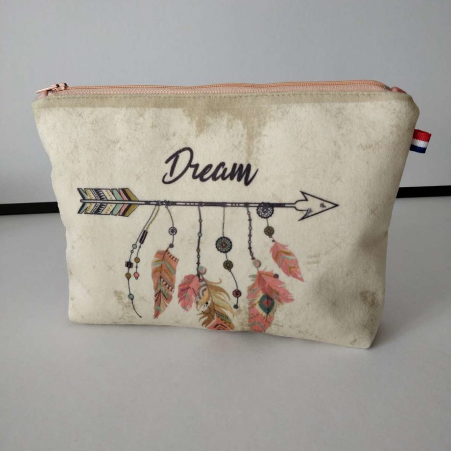 Pochette à maquillage velours - imprimé DREAM
