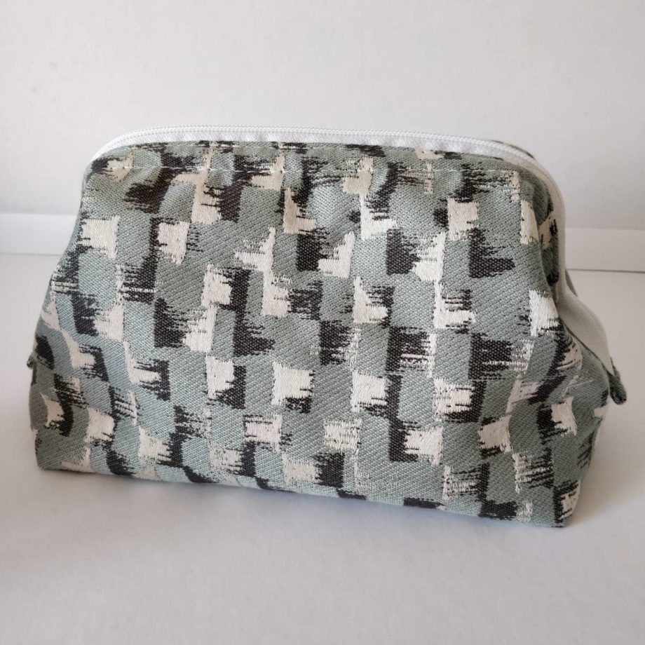 Trousse zippée bleue grande taille avec cadre d'ouverture - Valencroix
