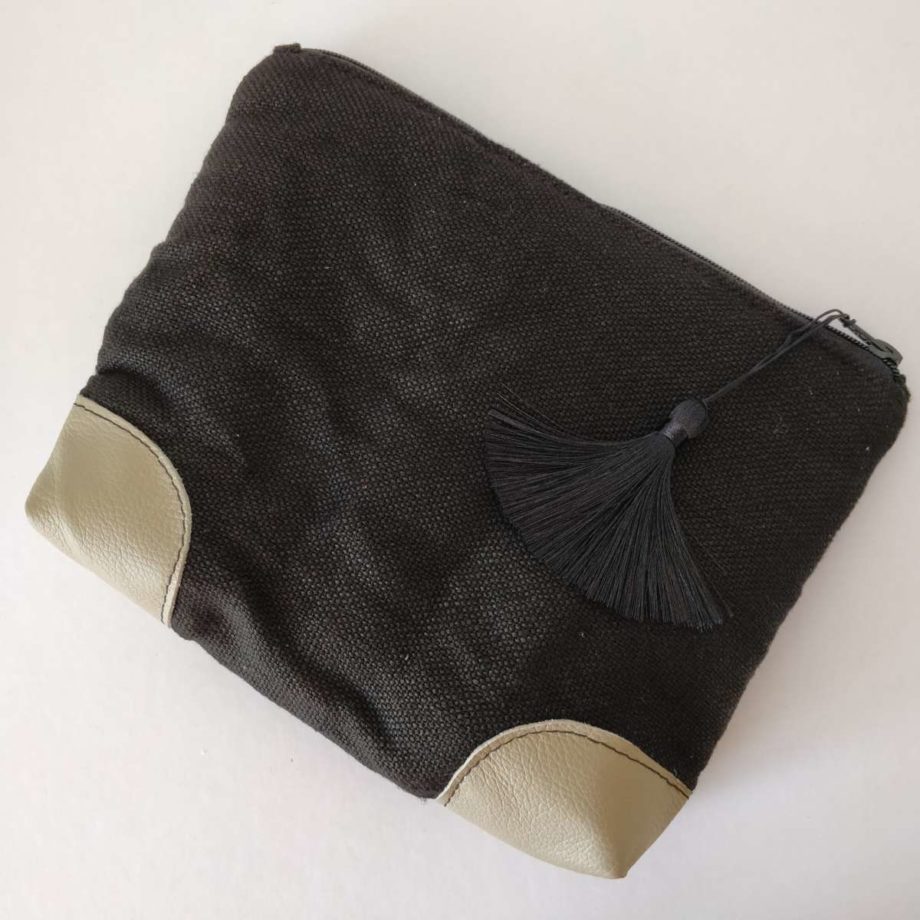 Pochette chanvre et cuir