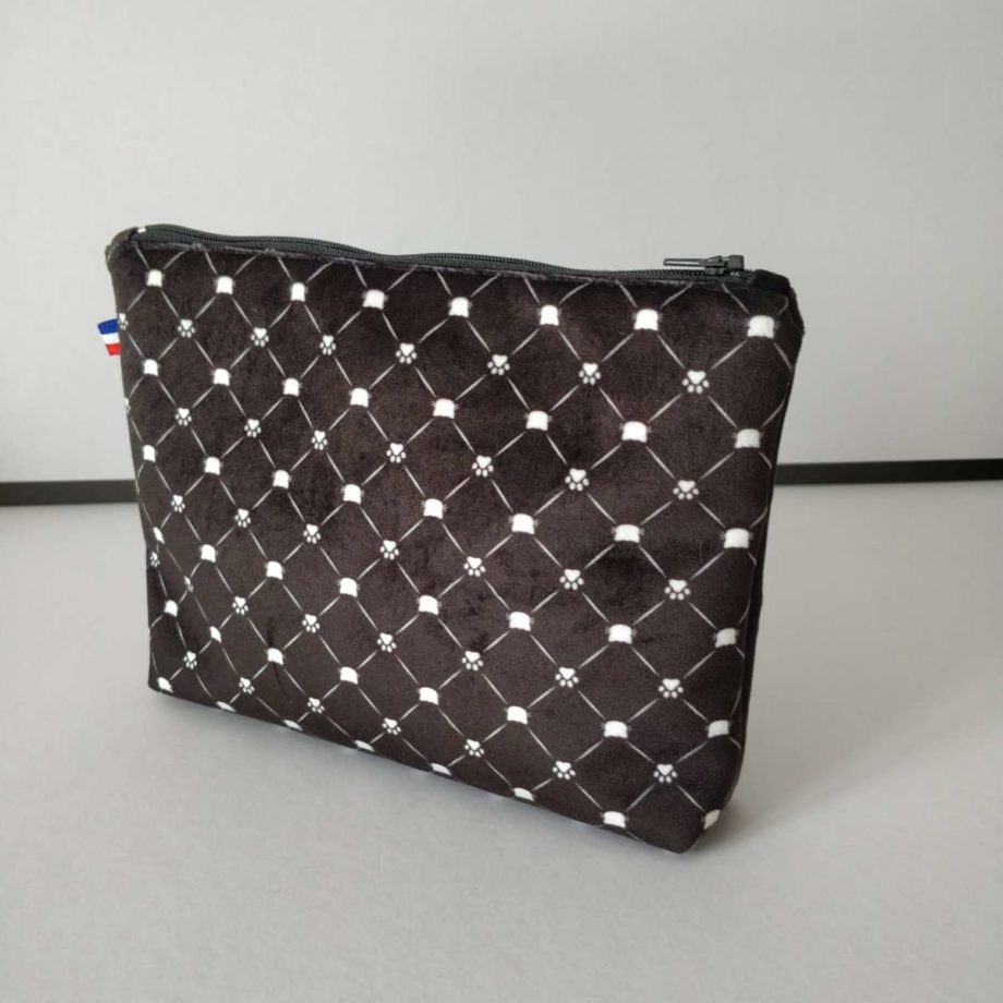 Pochette à maquillage velours - imprimé CHAT
