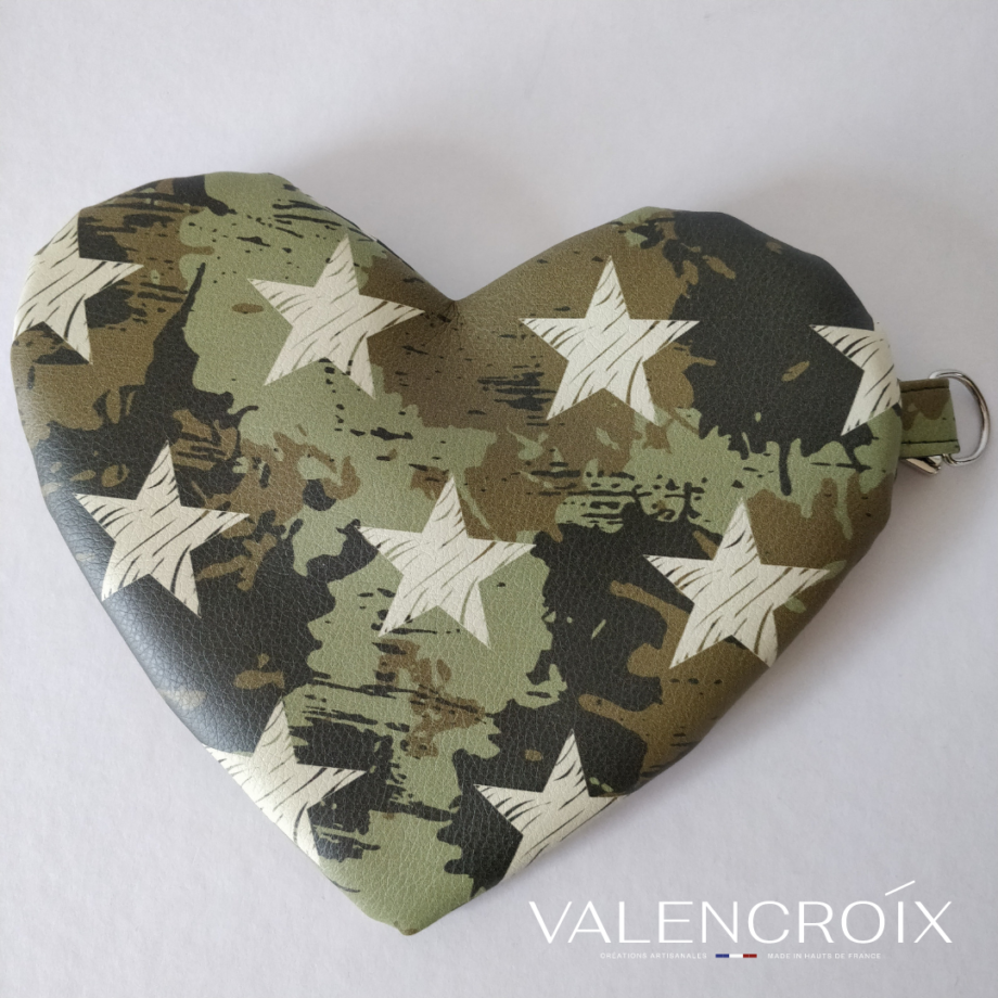 Trousse  cœur zippée camouflage - Valencroix