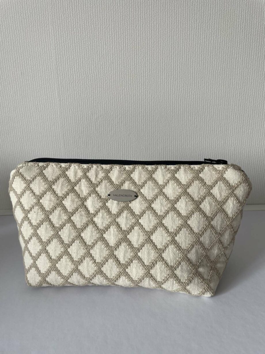 Pochette en dentelle Calais-Caudry et lin brodé - Valencroix