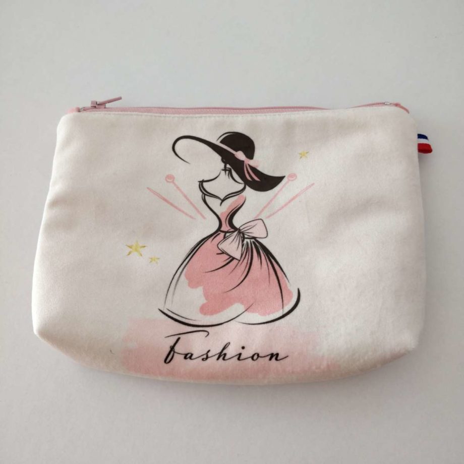 Pochette à maquillage velours - imprimé FASHION