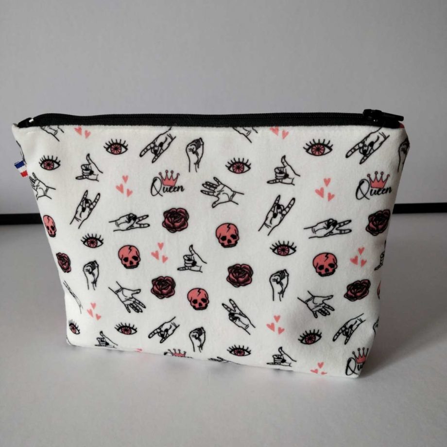 Pochette à maquillage velours - imprimé GIRL POWER