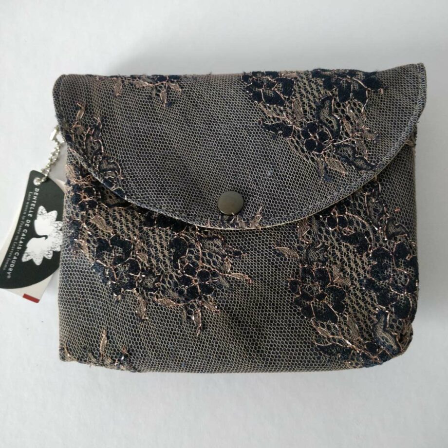 Pochette pression en dentelle Calais-Caudry  - Valencroix