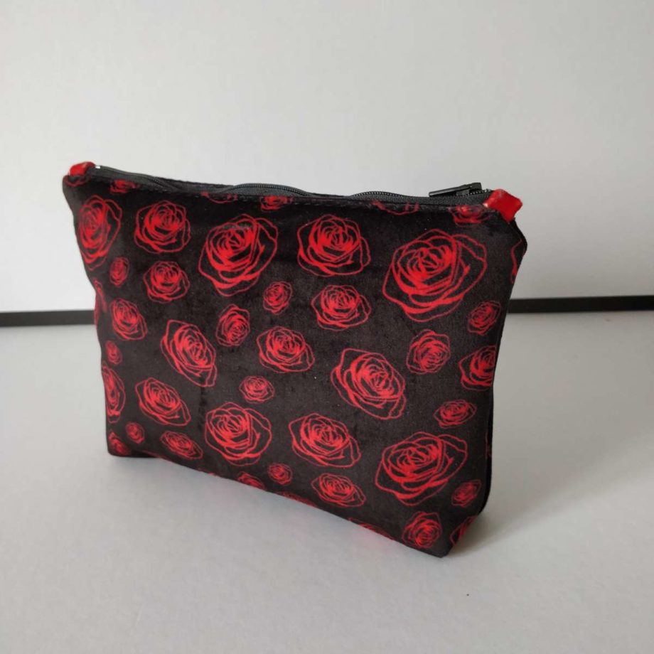 Pochette à maquillage velours - imprimé LOVE