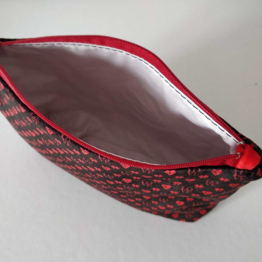 Pochette à maquillage velours - imprimé tête de mort