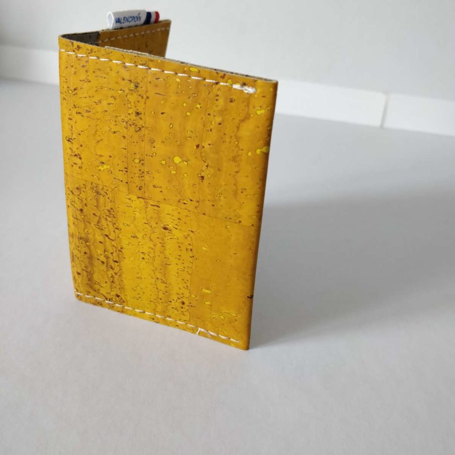 Porte-cartes - liège jaune/craie
