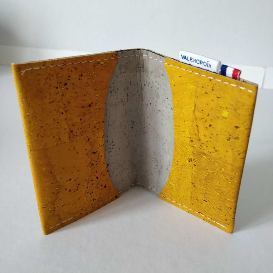Porte-cartes - liège jaune/craie