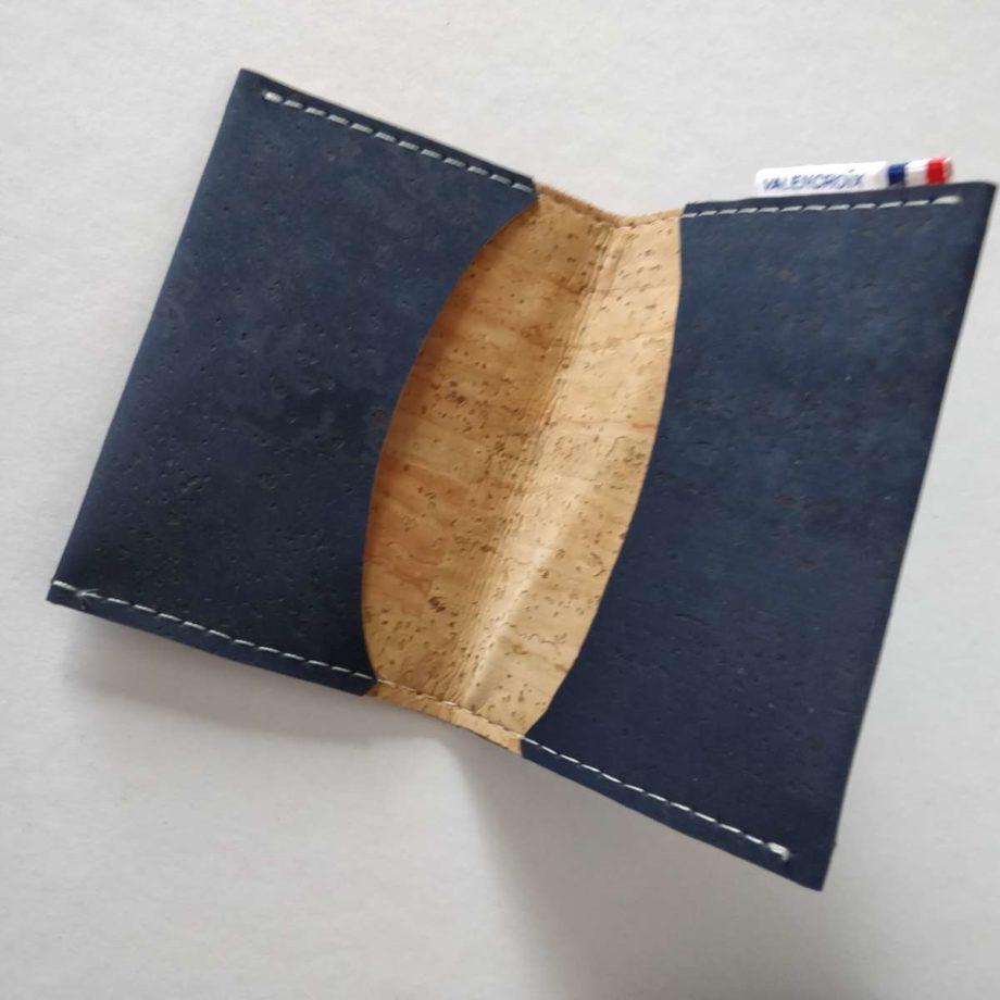 Porte-cartes - liège marine/naturel