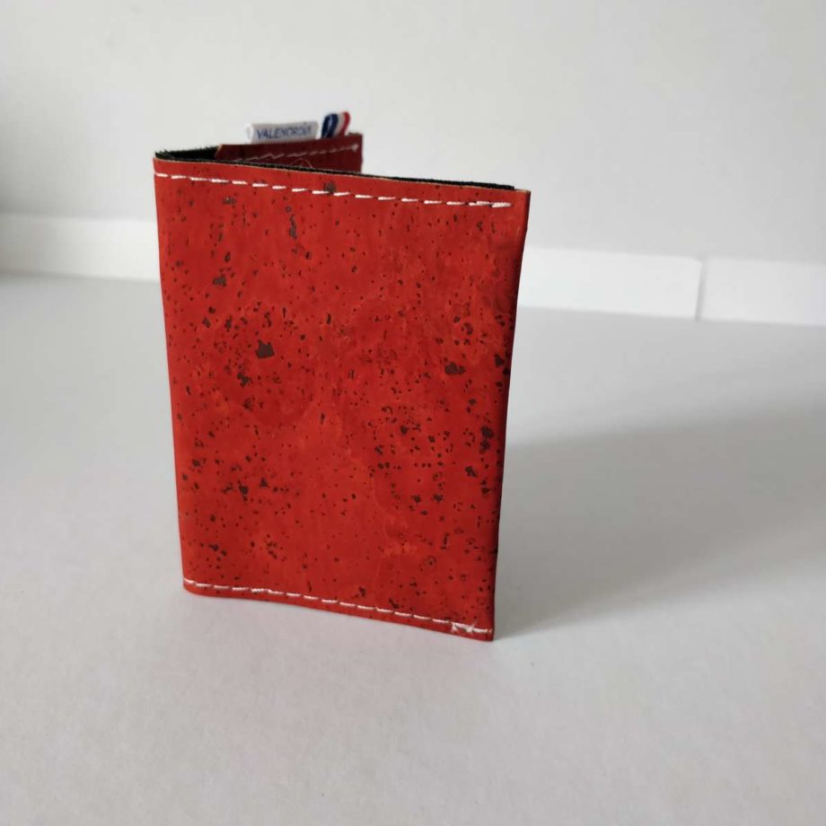 Porte-cartes - liège rouge/rouge