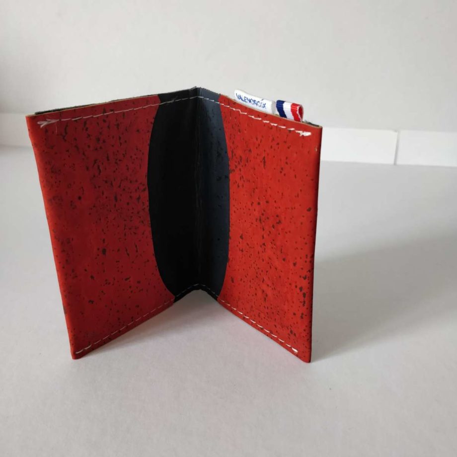 Porte-cartes - liège rouge/marine