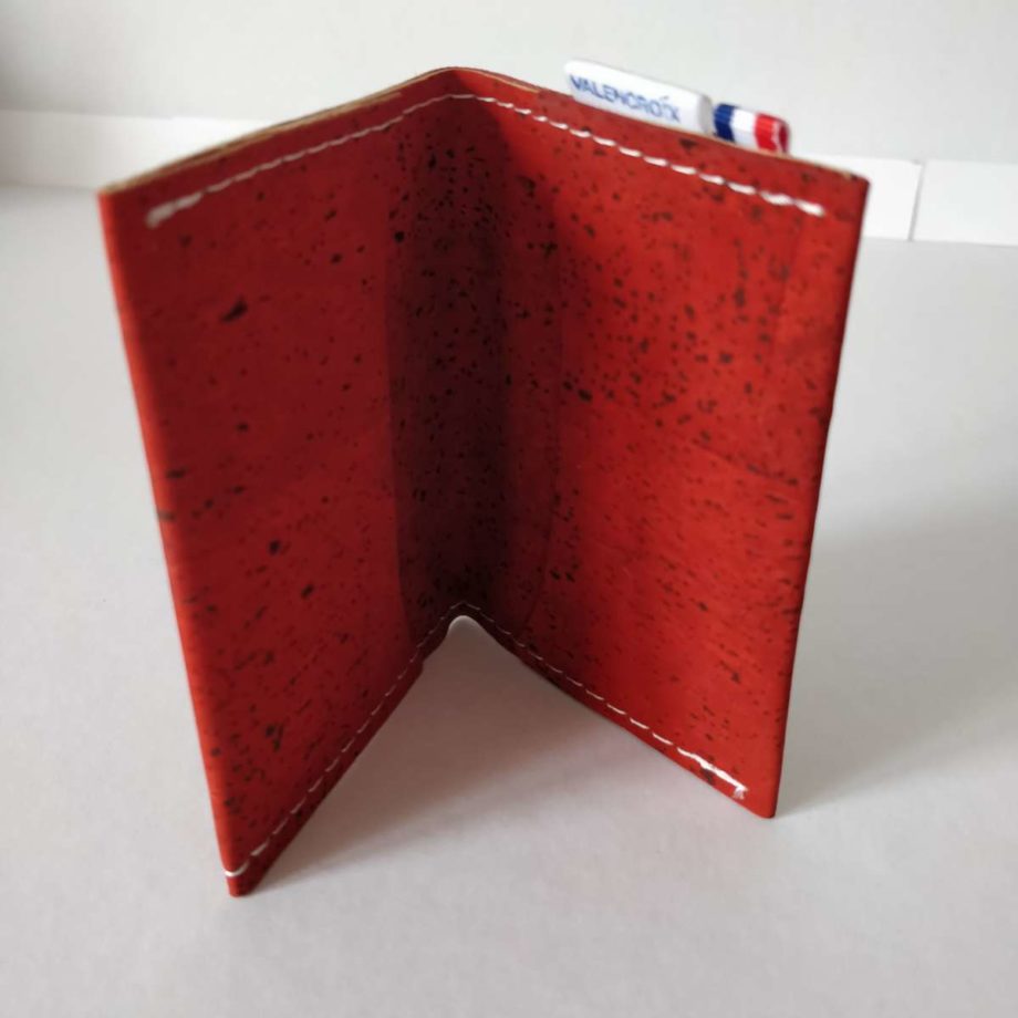 Porte-cartes - liège rouge/rouge