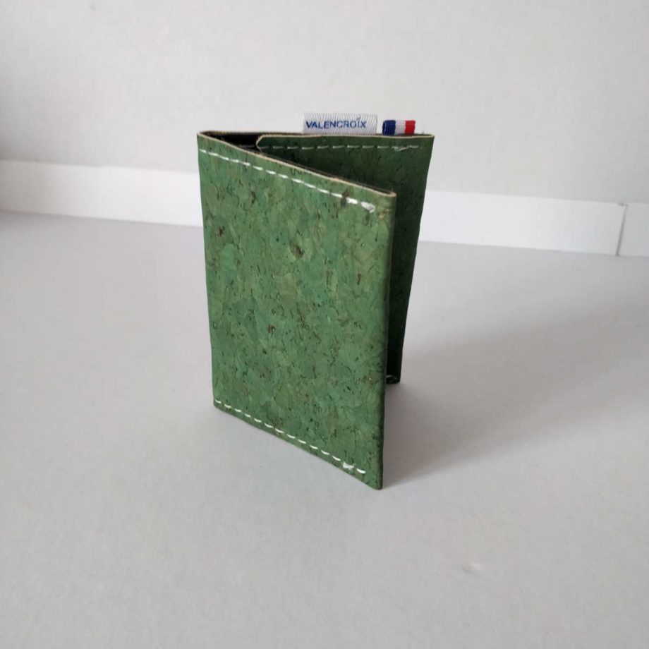 Porte-cartes - liège vert/marine