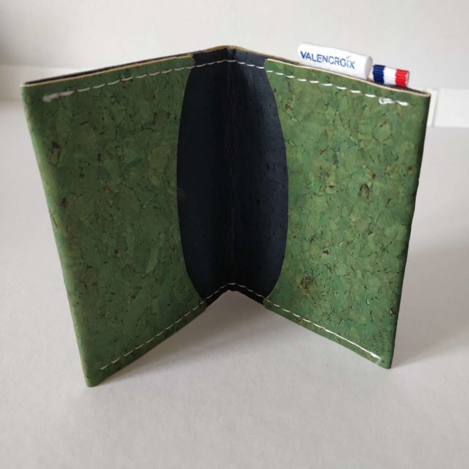 Porte-cartes - liège vert/marine