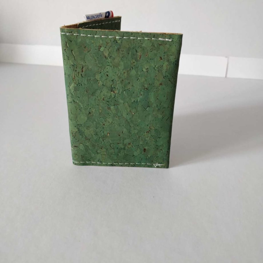 Porte-cartes - liège vert/fauve