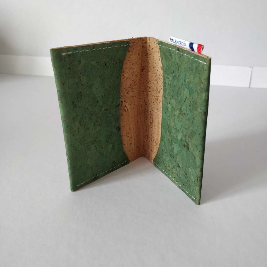 Porte-cartes - liège vert/fauve